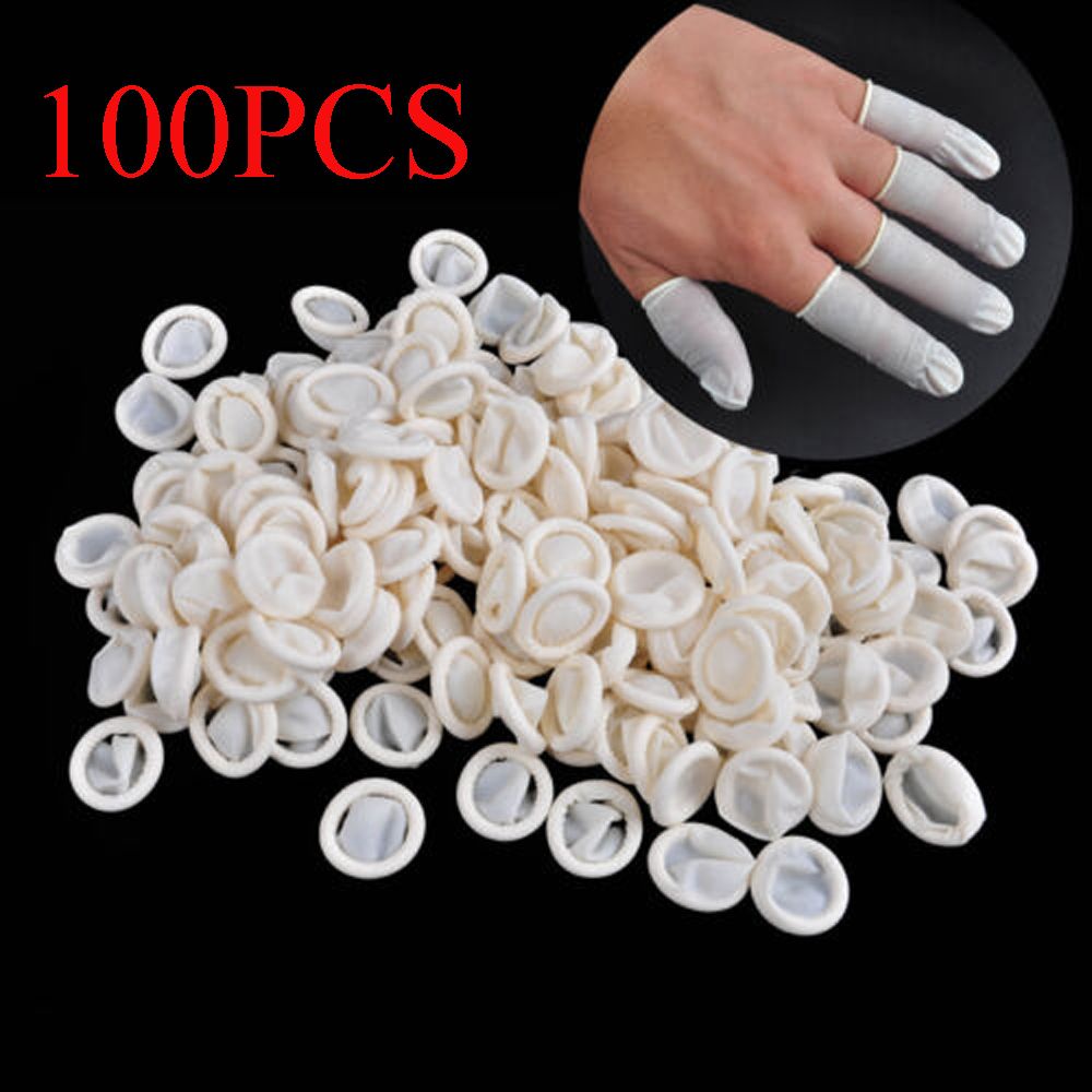 Set 100 Găng Tay Cao Su Bảo Vệ Ngón Tay Chống Trượt Dùng Một Lần