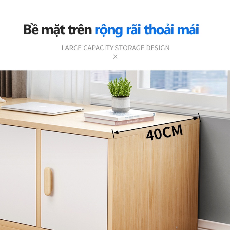 Tủ để đồ nằm ngang nhiều ngăn gỗ MDF nhập khẩu chống ẩm chống xước chắc chắn nhỏ gọn tiện lợi