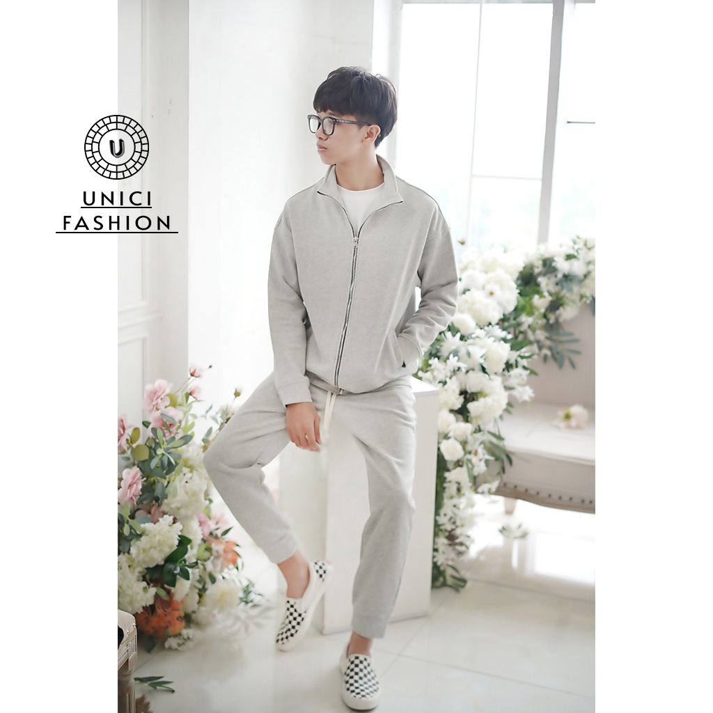 Bộ Nỉ Nam UNICI Bộ nỉ có khóa kéo thời trang cao cấp chất nỉ dày dặn form rộng phù hợp cho cả nam và nữ BNK234