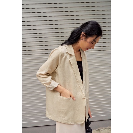 ÁO BLAZER NỮ, ÁO VEST KHOÁC NGOÀI ( MÀU BE )