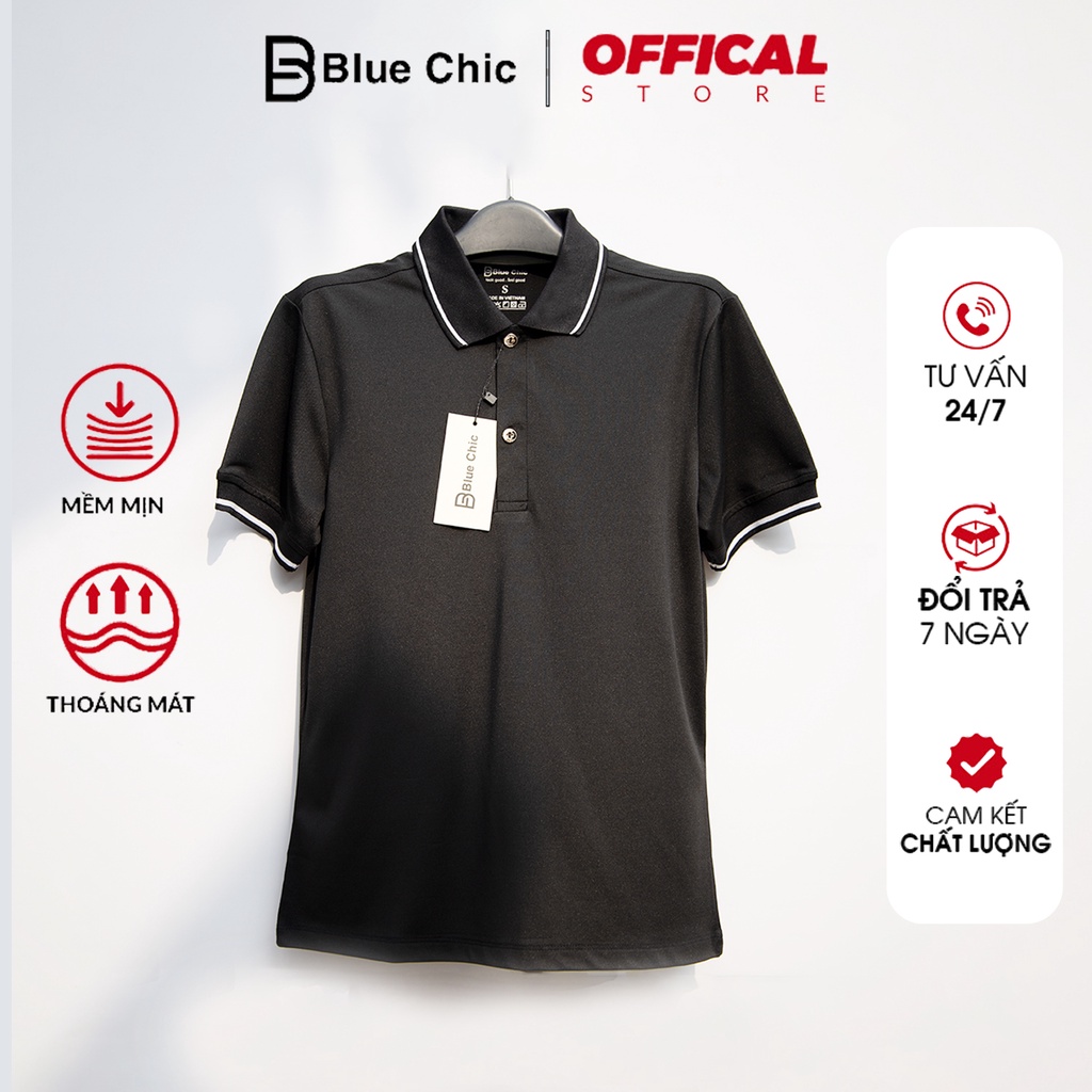 Áo Polo Nữ Màu Đen BLUECHIC Cổ Bẻ Chất Liệu Poly Cá Sấu Cao Cấp Trẻ Trung Chuẩn Form NF017