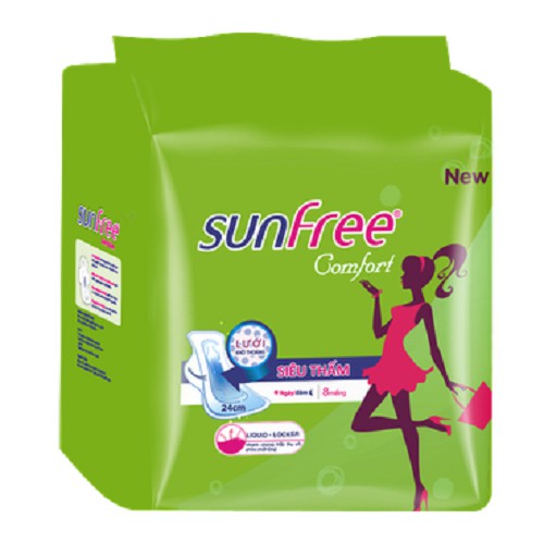 Combo 8 gói băng vệ sinh SUNFREE NPK7 có cánh