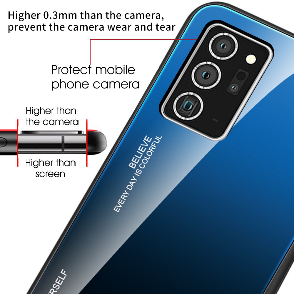For Samsung Galaxy Note 20 Ultra Note20 20Ultra Gradient Color Phone Case Soft Tempered TPU Edge Protection