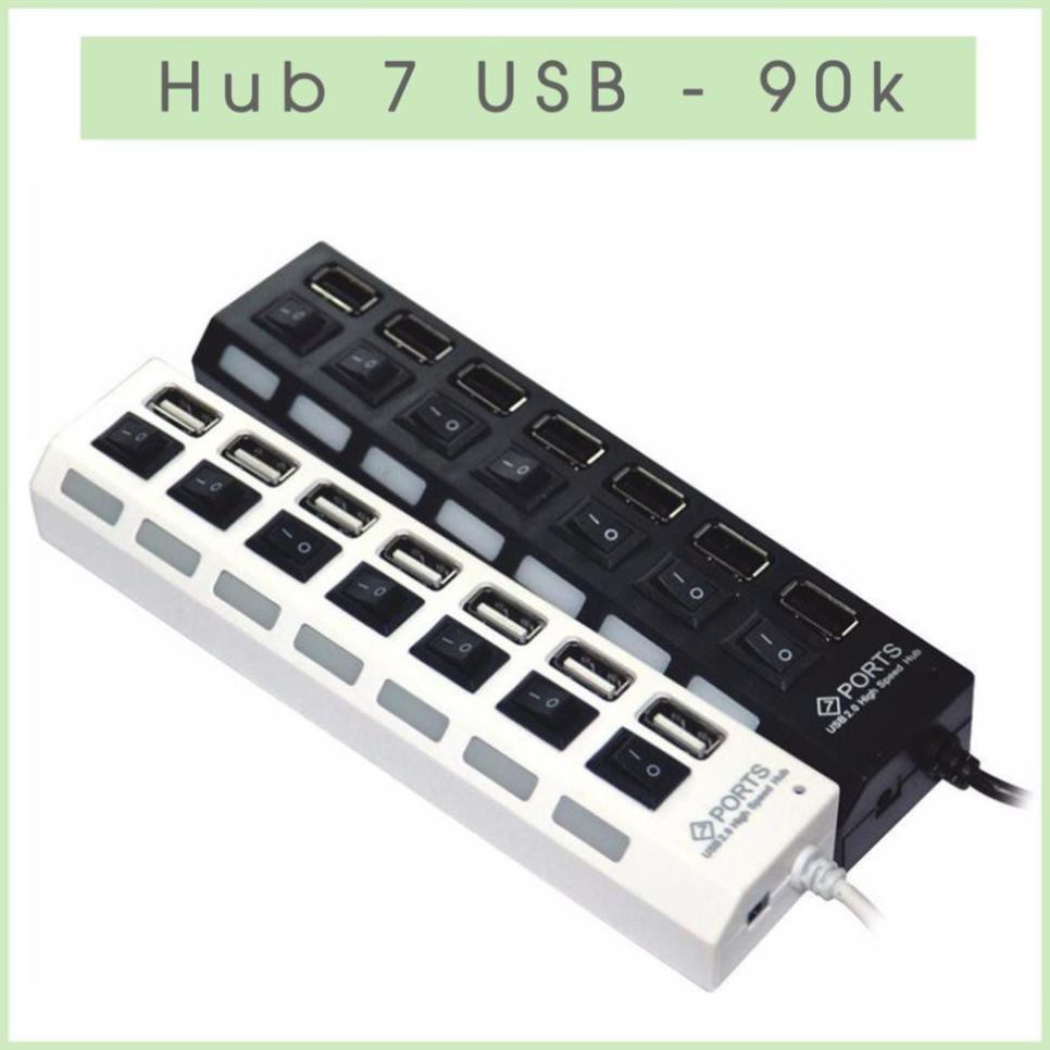 BỘ CHIA 7 CỔNG USB HUB 2.0 CÓ CÔNG TẮC