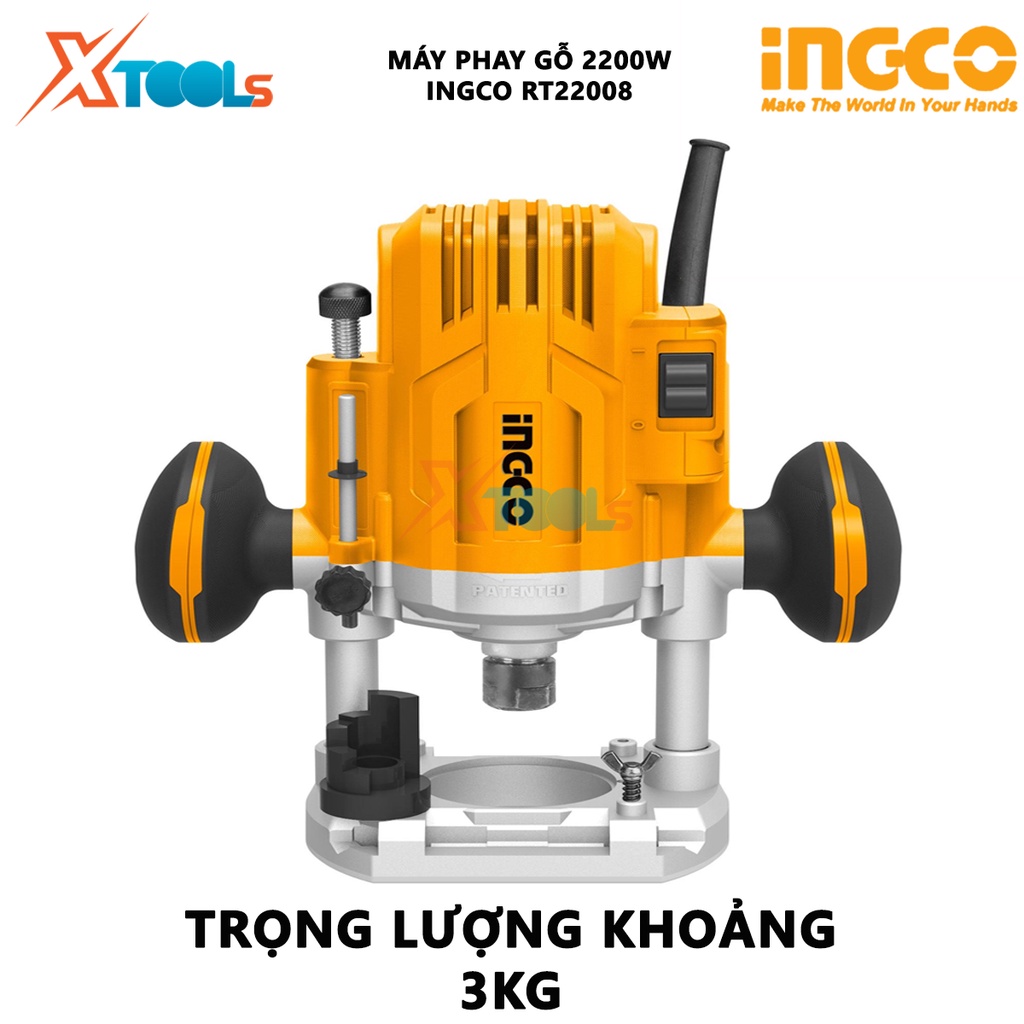 Máy phay gỗ INGCO RT22008 | Máy soi gỗ 2200W