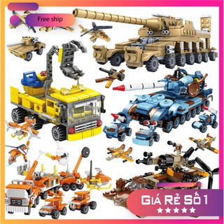 Đồ chơi Lắp ráp Lego Xe tải, Xe xây dựng, Xe tăng 12 in 1 - Kazi Đồ chơi trí tuệ - Xếp hình thông minh