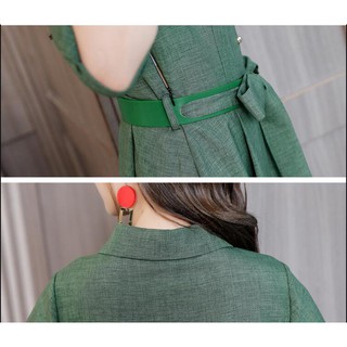 Đầm Nữ Tay Dài Eo Thắt Nơ Thời Trang Công Sở