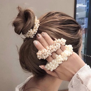 Dây cột tóc đính hạt ngọc trai phong cách hàn quốc thời trang