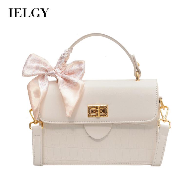 Túi đeo chéo IELGY đính nơ họa tiết vân đá thời trang cho nữ