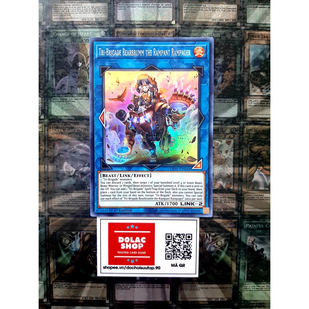 THẺ BÀI YUGIOH LINK -Tri-Brigade Bearbrumm the Rampant Rampager - LIOV-EN044 - Super Rare 1st Edition