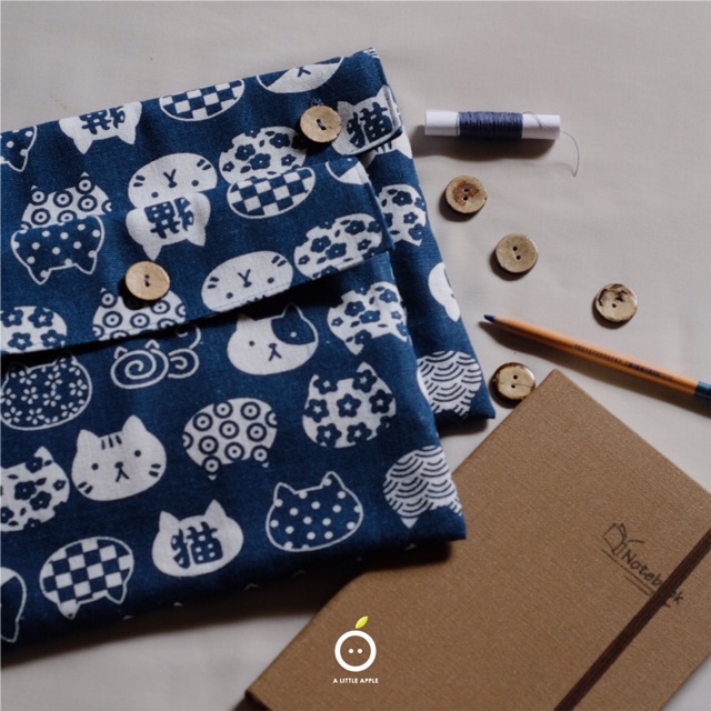 Túi Handmade đựng bảng vẽ Wacom Small CTL 490 họa tiết Mèo / Jean nhạt / Jean đậm