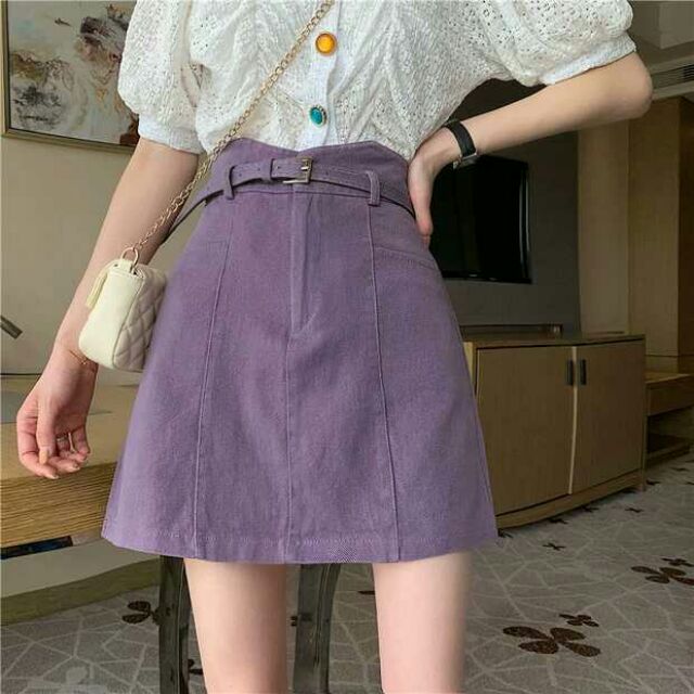 Chân váy chữ A thắt dây lưng