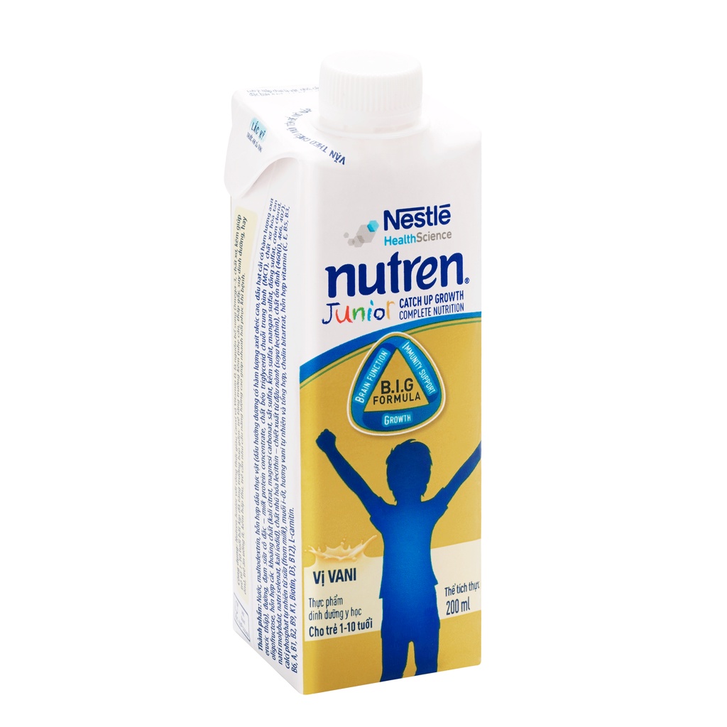 [BOOKS GIFT] Sản phẩm dinh dưỡng y học Nestle NUTREN JUNIOR - Hộp pha sẵn tiện lợi - lốc 2 hộp 400ml