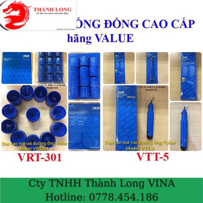 Dao nạo Bavia ống đồng hãng Value VRT-301 VTT-5 (chọn đúng loại khi đặt hàng) nạo Ma Via - Ba Via