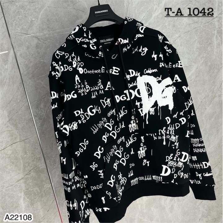 Áo Hoodie Nam D&G Họa Tiết Nhiều Chữ . Áo Nỉ Hoodie Unisex Nam Nữ D&G Cao Cấp - MINH TÂY STORE