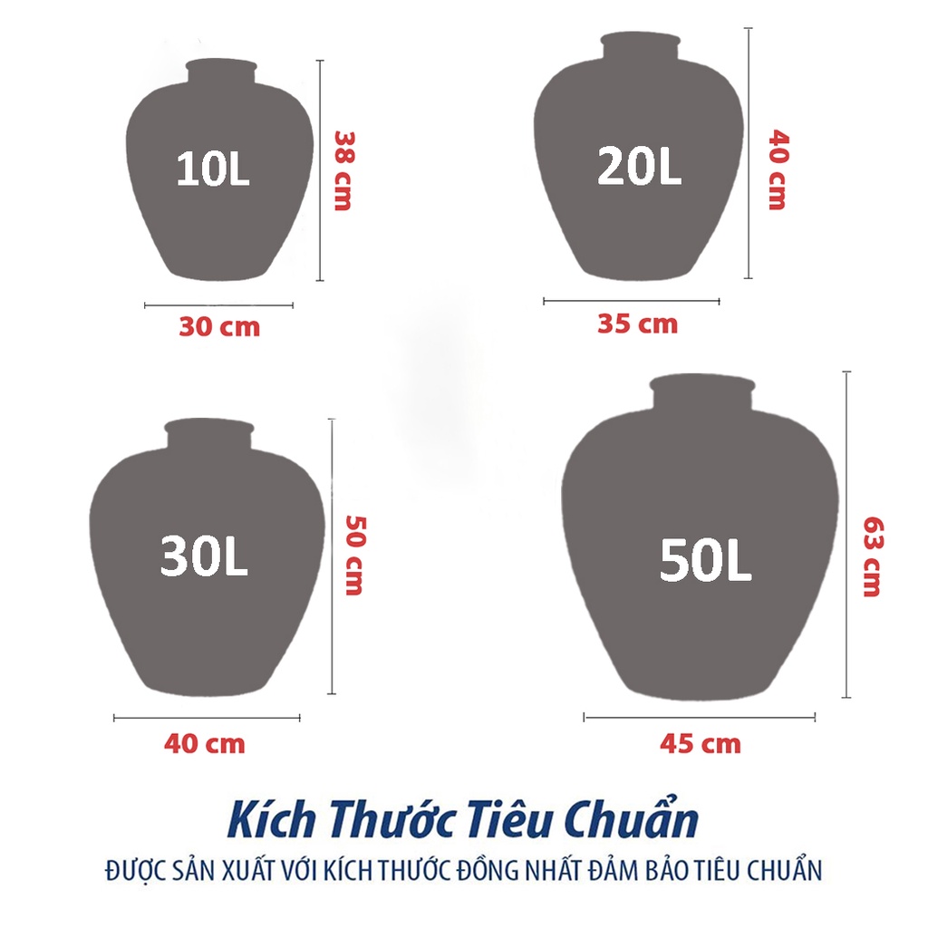 Chum Sành Đựng Nước, Ngâm Rưo.u Xưởng Gốm TM Bát Tràng - Mẫu Trơn Không Tráng Men