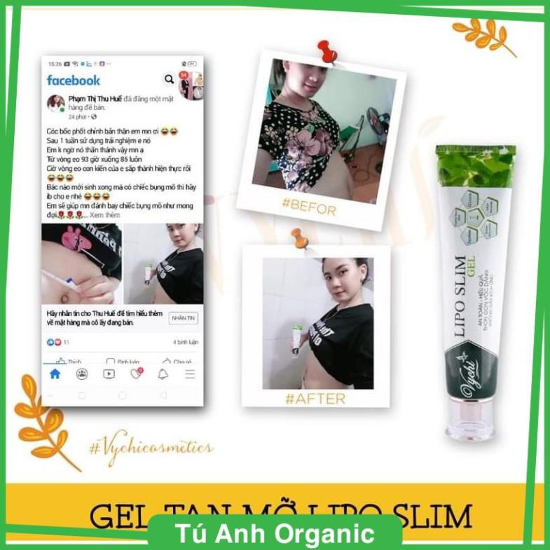 Gel tan mỡ/Kem tan mỡ - LIPO SLIM GEL VYCHI - giảm 3-5cm vòng bụng sau 1 TUẦN .