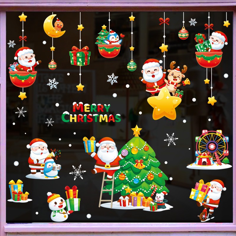 Decal dán kính giáng sinh trang trí noel 2022 TUNG DECOR KT 60*90cm nhiều mẫu sẵn keo dễ dàng bóc dính | BigBuy360 - bigbuy360.vn