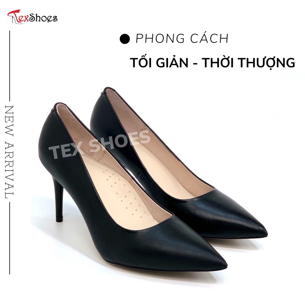 Giày cao gót nữ VNXK gót nhọn 7cm, giày công sở nữ gót đũa TEX SHOES