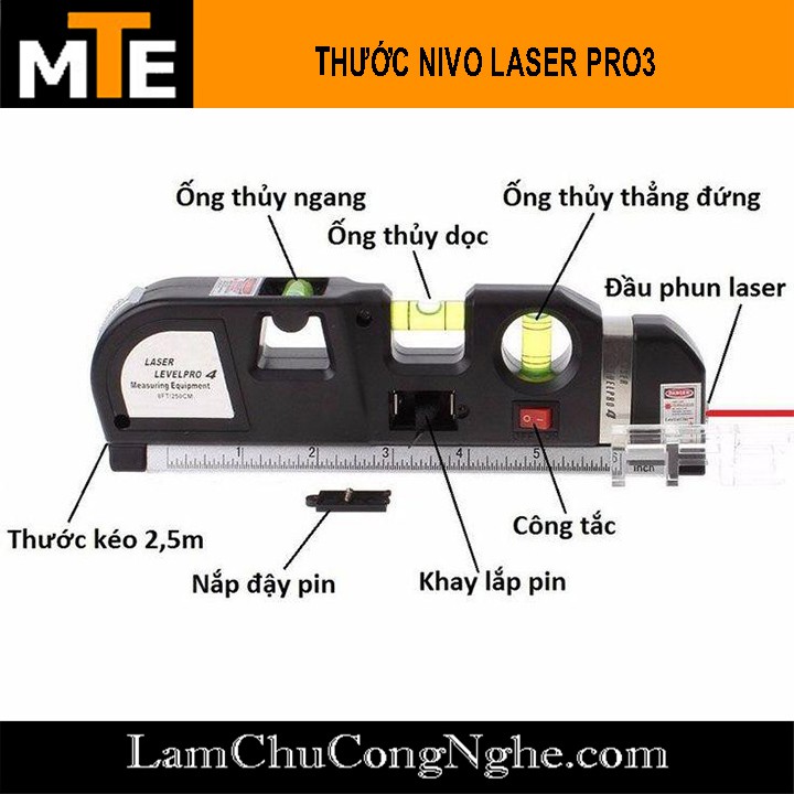 Thước Nivo Laser PRO3 cân mực laser đa năng