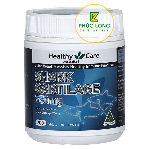 SỤN VI CÁ MẬP - HEALTHY CARE SHARK CARTILAGE 750MG