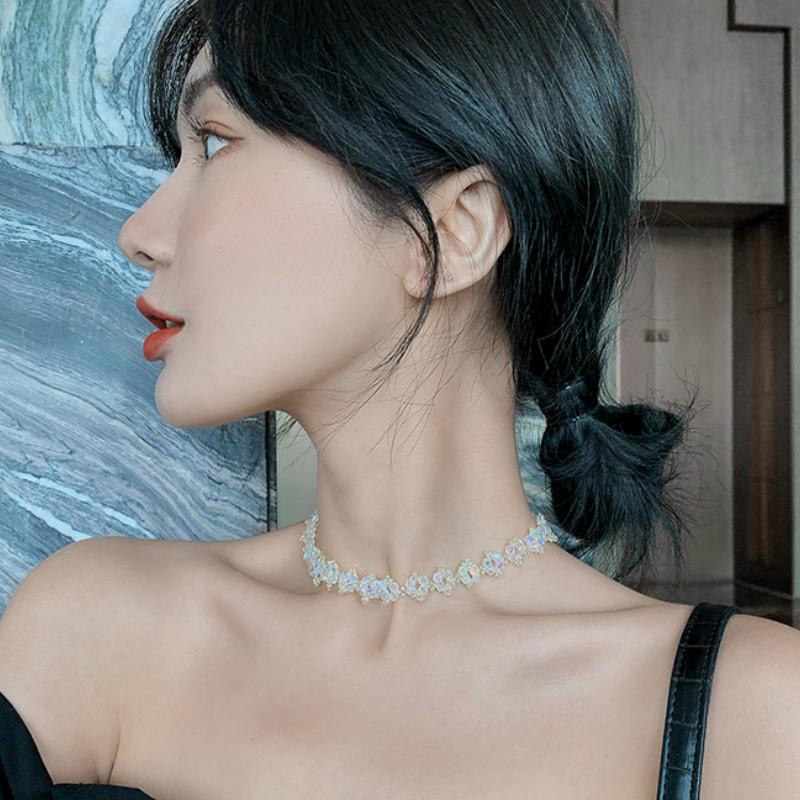 Vòng Cổ /Dây chuyền Pha Lê Phong Cách Hàn Quốc Cho Nữ