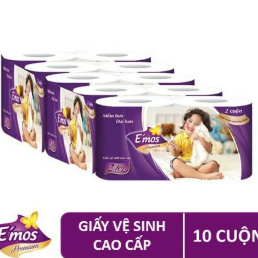 [CHÍNH HÃNG] GIẤY VỆ SINH E'MOS PREMIUM 10 CUỘN.