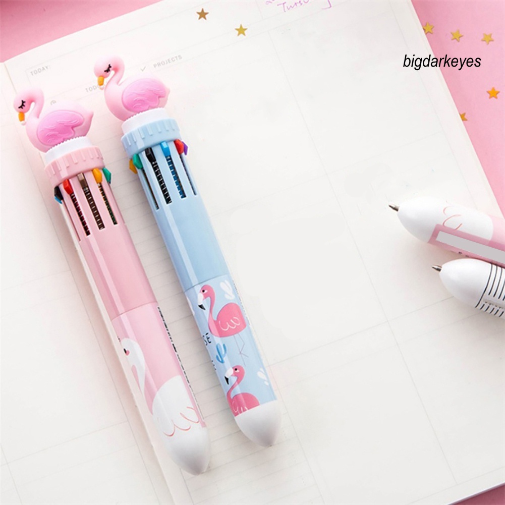 Bút Bi Hình Chim Hồng Hạc 3D Ngòi 0.5mm Có Thể Thu Gọn 10 Trong 1