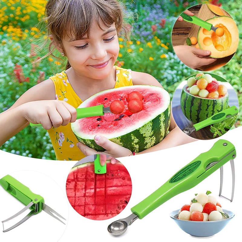 Aoto Dụng Cụ Múc Kem Dưa Hấu Tráng Miệng Bằng Thép Không Gỉ Trang