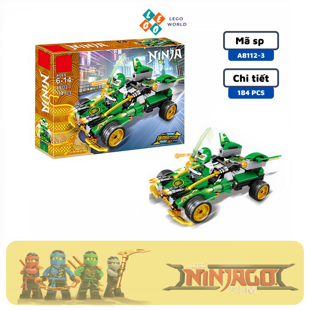 Lego Ninjago mô hình đồ chơi lắp ghép thông minh Ninja Pull Back Racing A8112 4 mẫu xe - shop Lego World