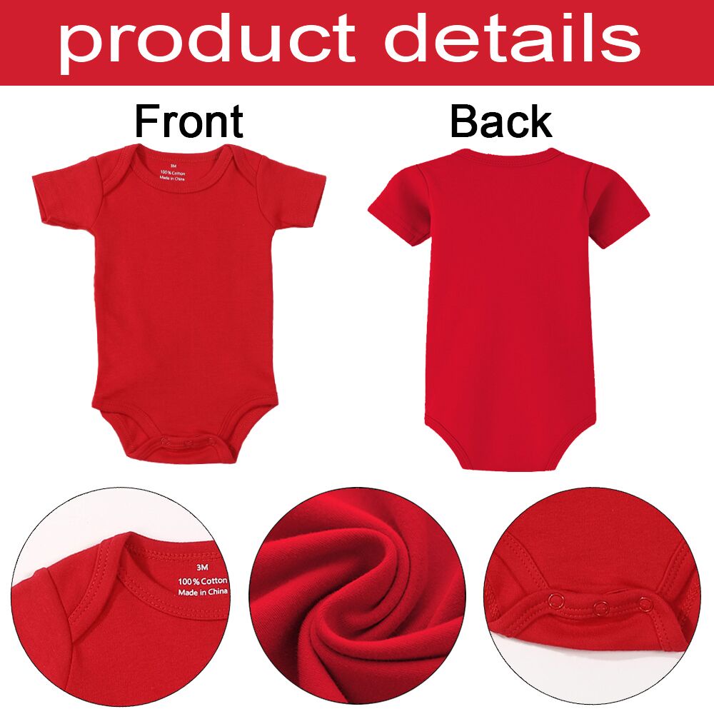 Giáng sinh vui vẻ cho bé Bộ áo liền quần Cotton màu đỏ Bộ áo liền quần Giáng sinh Unisex Bộ đồ liền thân Giáng sinh vui vẻ Quà tặng