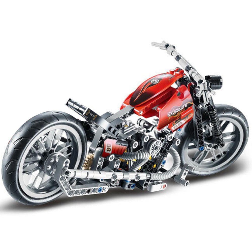 Đồ chơi xếp hình nonLego Technic decool 3354 xe máy Harley Bộ lắp ráp Xe phân khối lớn 378 chi tiết