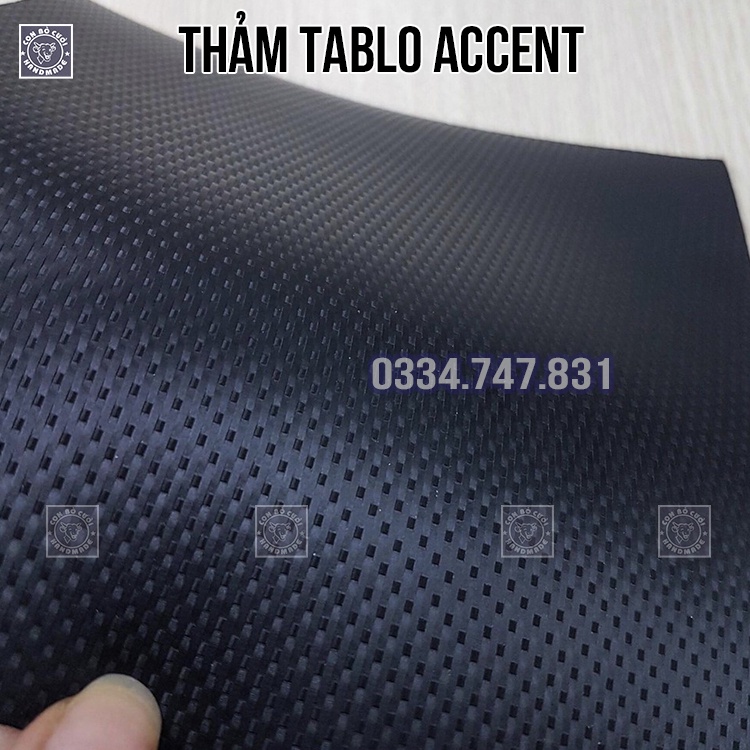 Thảm taplo Accent da vân Carbon 3 lớp chống trượt cách nhiệt da màu đen chống chói mắt