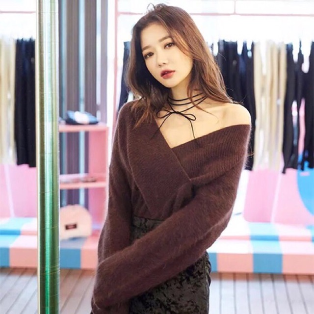 Áo Len Trễ Vai Lông Cừu