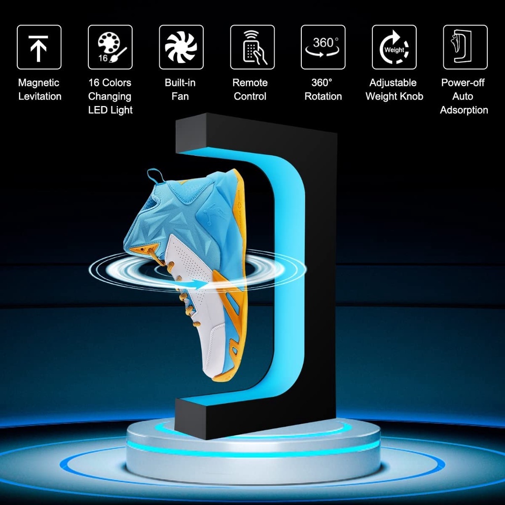 ĐẾ TRƯNG BÀY GIÀY BAY TỪ TÍNH 2 💥 16 LED LIGHT 💥 Floating Shoe Display Magnetic Levitation💥 550G