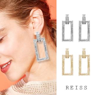 Bông Tai Hình Chữ Nhật Đính Đá Thời Trang