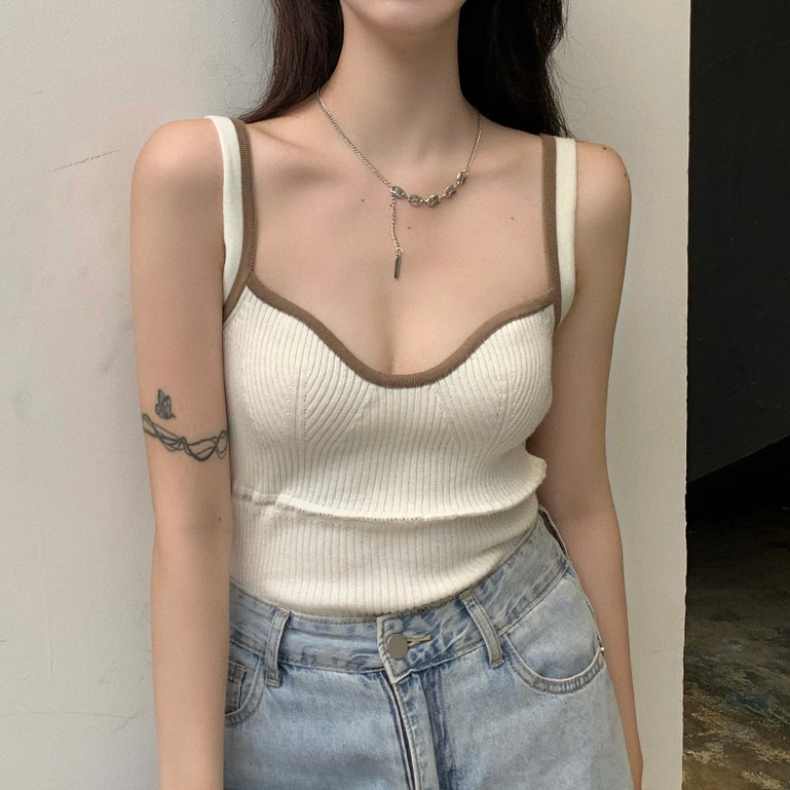 Set áo hai dây và áo choàng ZHELIHANGFEI dệt kim tay dài thiết kế độc đáo