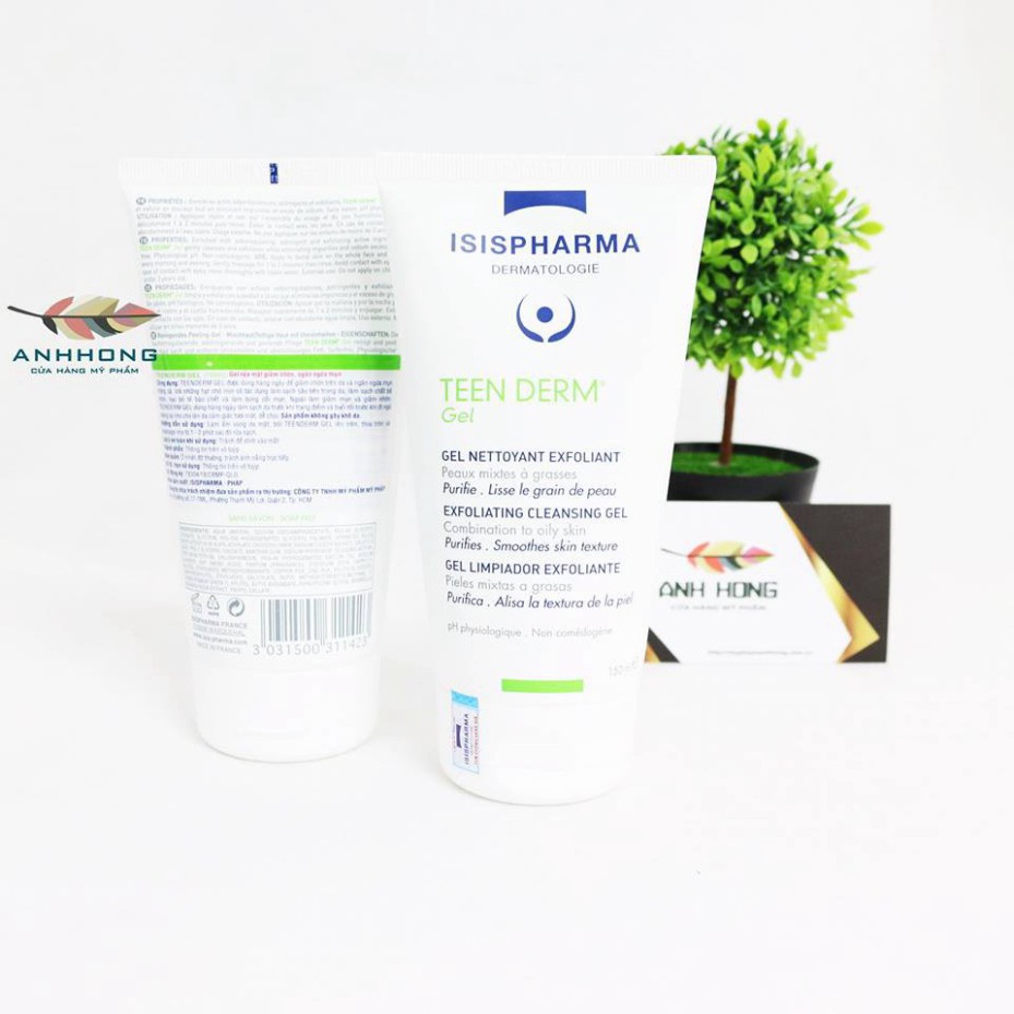 [CHÍNH HÃNG] Isis Pharma Gel Rửa Mặt, Giảm Nhờn, Ngừa Mụn Teenderm Gel 150ml