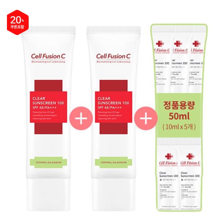 Kem chống nắng Cell Fusion C Clear Sunscreen 100 SPF48/ PA +++ Màu xanh