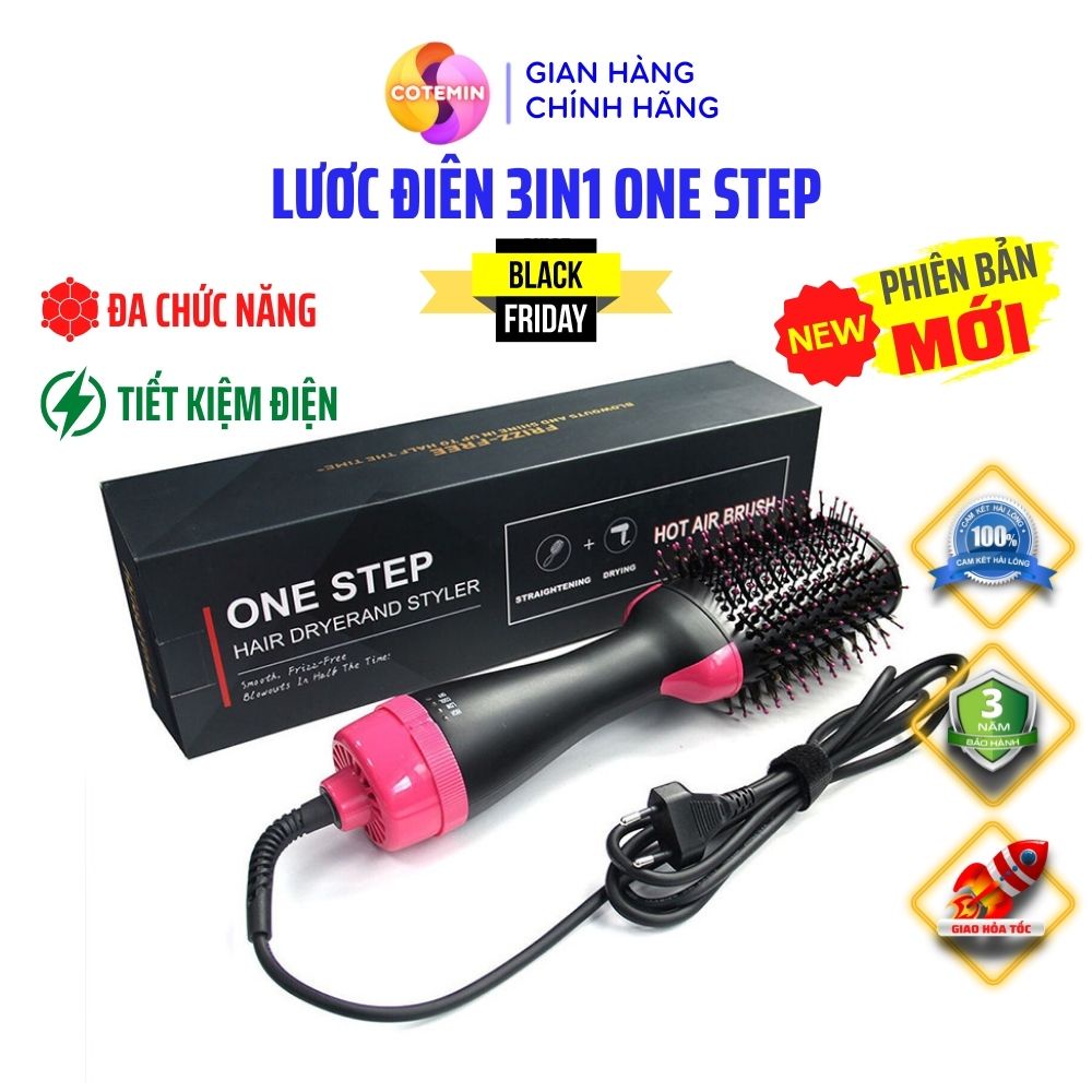 Lược Sấy Tóc Tạo Kiểu Đa Năng One Step 2 Trong 1 Xoay 360 Độ Bảo Hành 36 Tháng VECOM