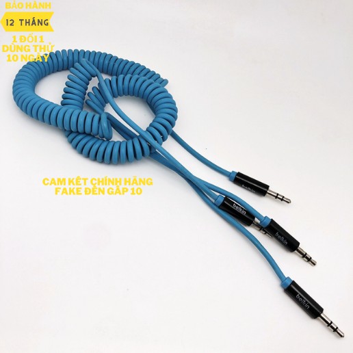 Dây lò xo AUX 2 đầu  3.5 chính hãng Belkin dài 1,8m