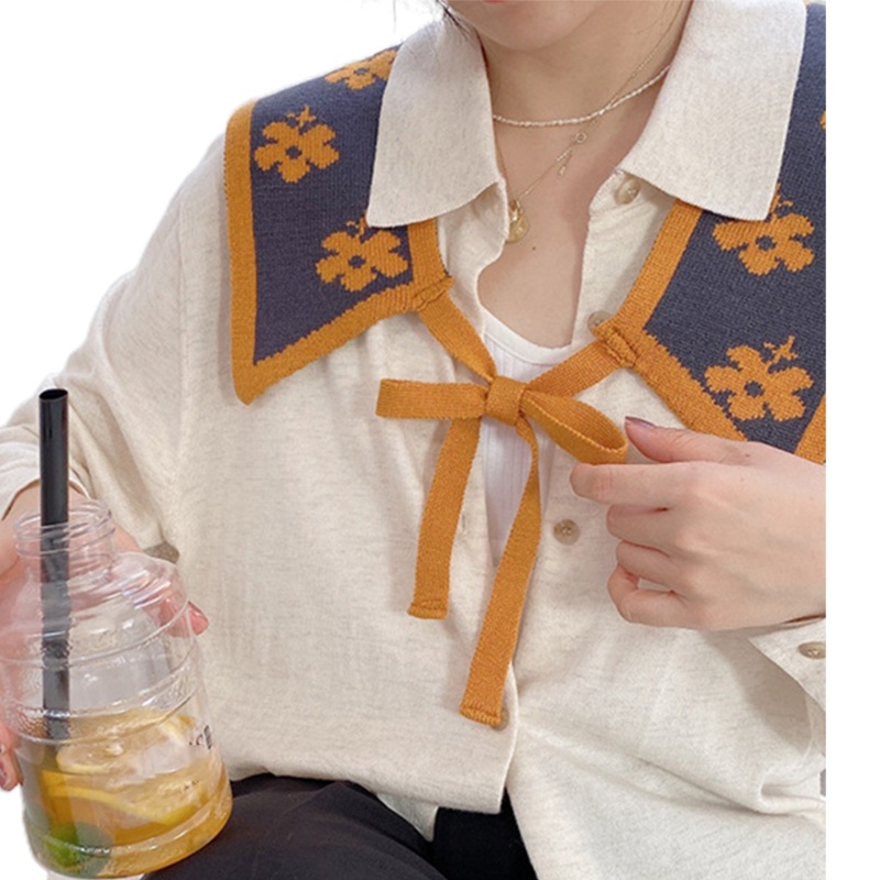 Khăn Choàng Cổ Dệt Kim Kẻ Sọc Màu Sắc Tương Phản Thời Trang Mùa Đông Cho Nữ