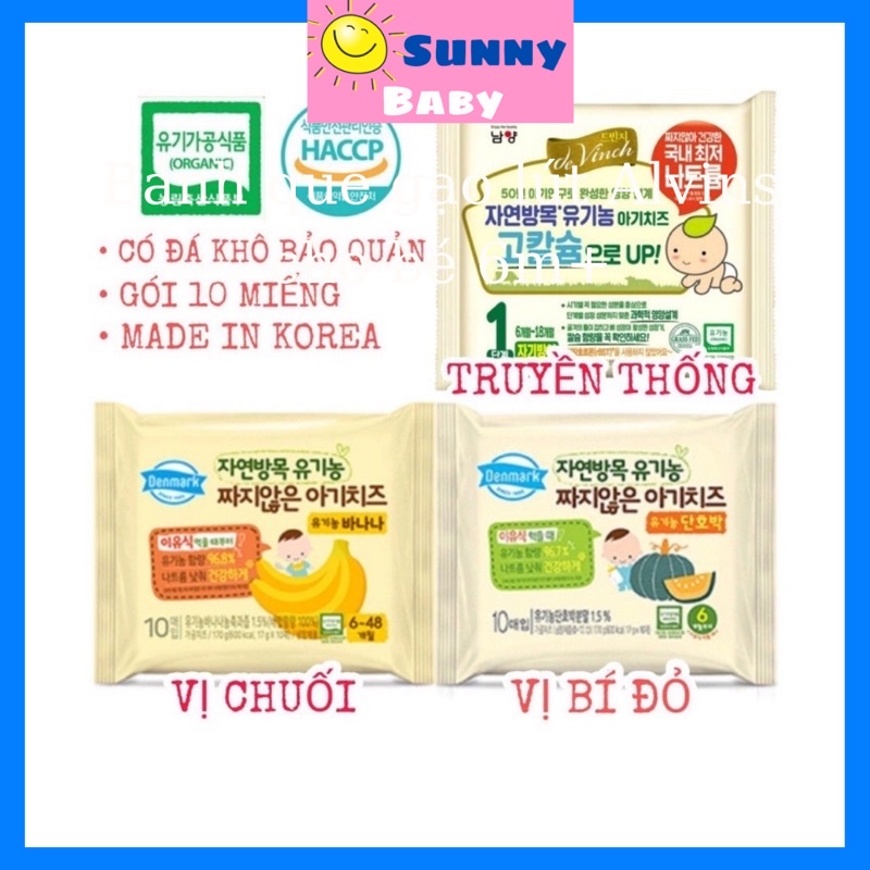 Phô mai hữu cơ tách muối Hàn Quốc túi 10 miếng (có đá khô giữ lạnh)