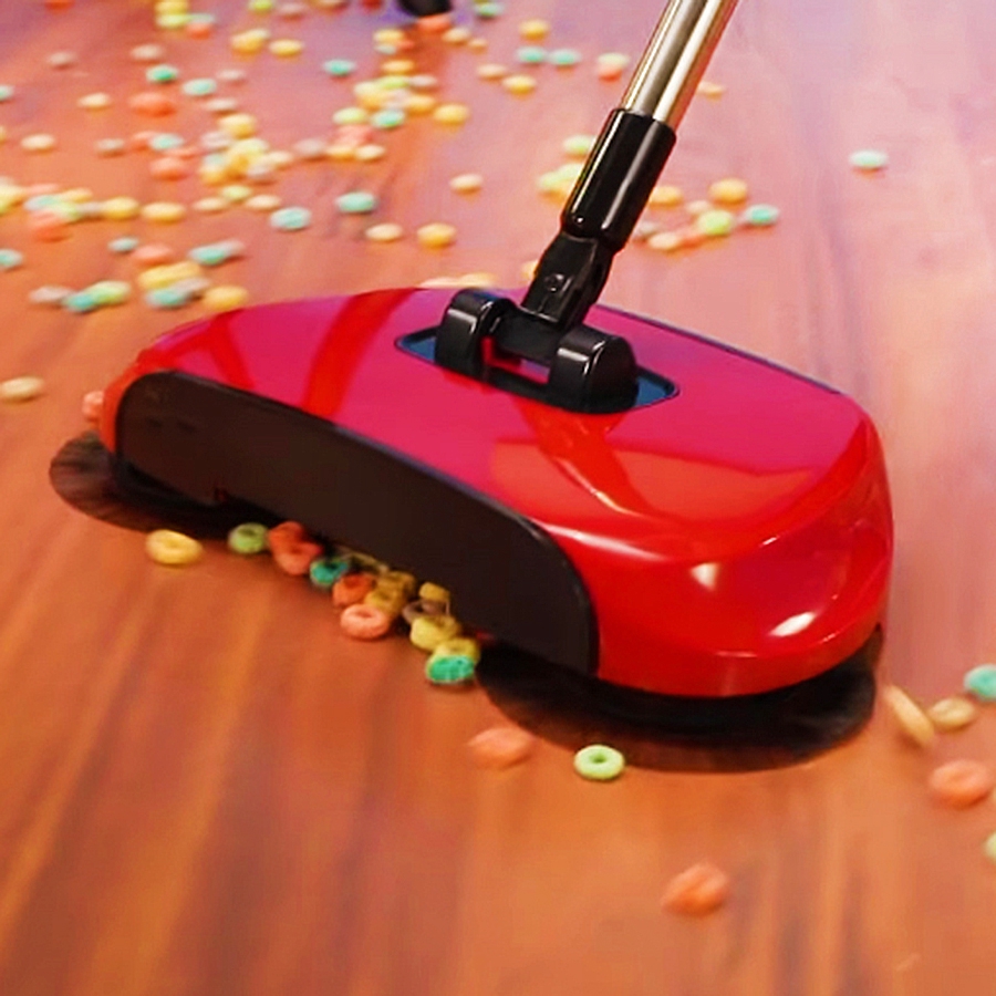 Chổi lau nhà hút bụi tự động, thông minh 360 độ siêu tiện dụng màu đỏ