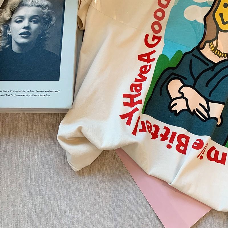 Áo Thun Ngắn Tay In Họa Tiết Mới Dành Cho Nữ