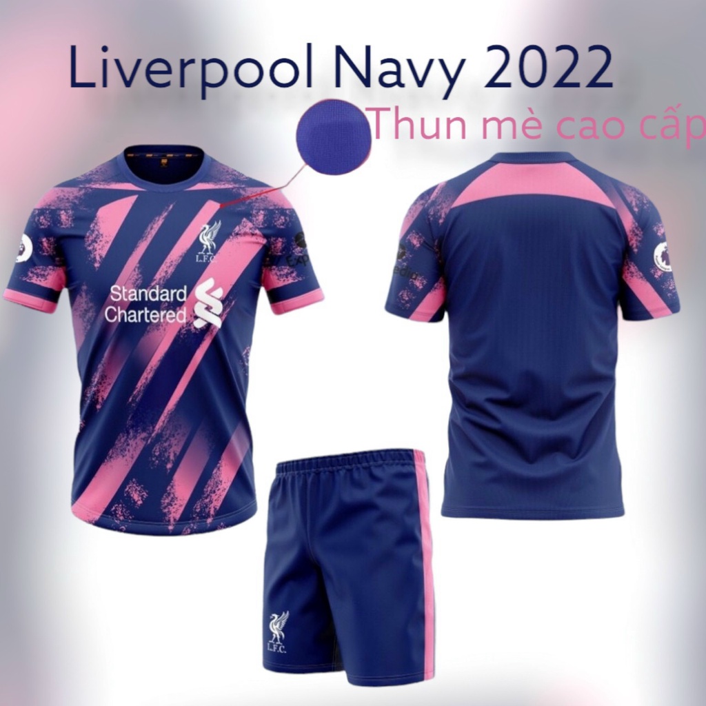 Bộ Quần Áo Đá Banh CLB LIVEPOOL ĐEN TÍM 2023