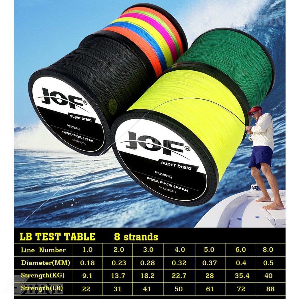Cuộn Dây Câu Cá Bện 8 Sợi PE 100M 150M 300M 500M 1000M
