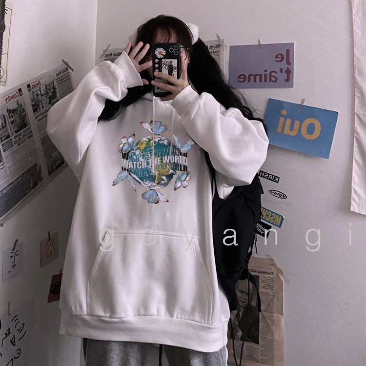 Áo hoodie goyangi Hình Bướm trending oversize phong cách hàn quốc