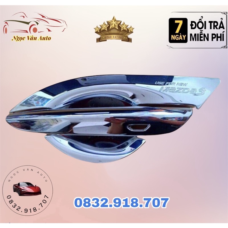 Ốp tay nắm, hõm cửa Mazda 3 đời 2020 - 2021 mạ crom