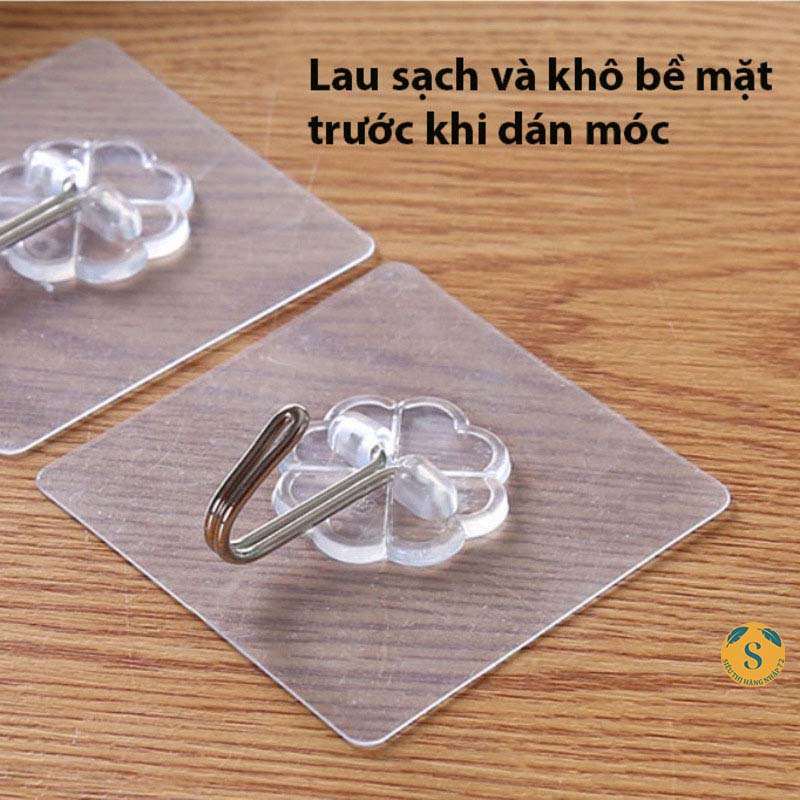 Móc dán tường 1k thần thánh siêu dính, trong suốt, chịu lực, bám dính tốt mọi bề mặt kích thước 6x6cm